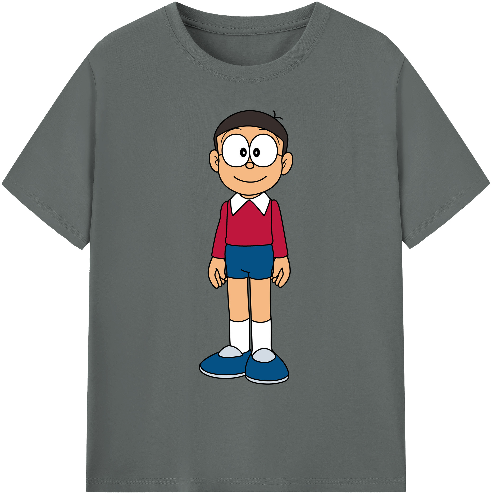 （画像用） ドラえもん 野比 のび太 Doraemon Nobita Nobi 綿100％ メンズ半袖Tシャツ｜肌触りやわらか＆通気性